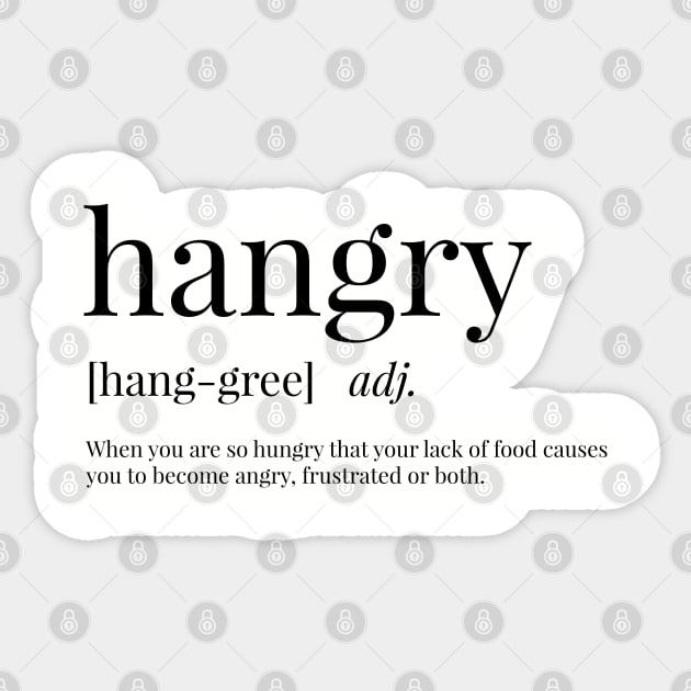 Hangry Definition Sticker by definingprints